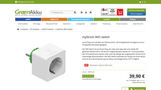 Greenakku.de Zubehoer Pv Zubehoer Self Pv Zubehoer My Strom Wi Fi Switch  3226.html