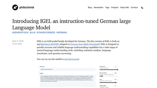 IGEL – An instruction-tuned German large Language Model